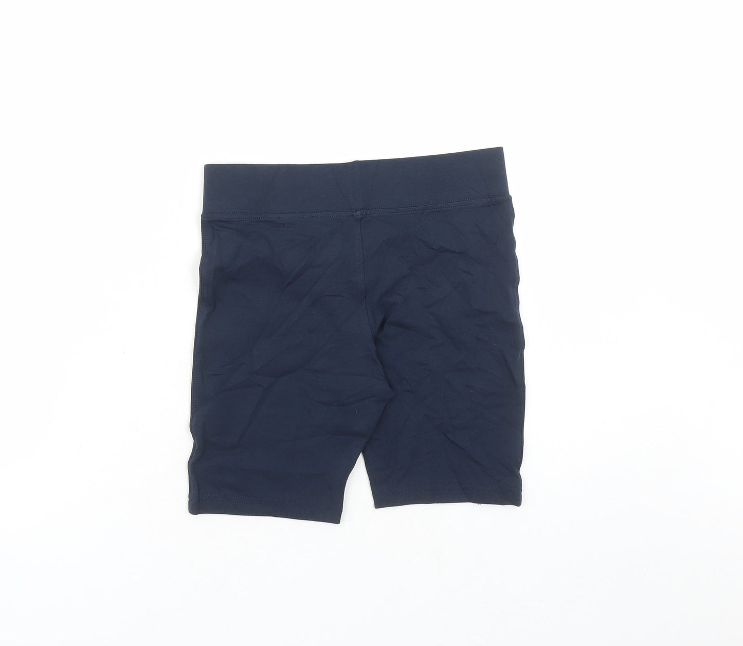 GOODMOVE Girls Blue Cotton Compression Shorts Size 11-12 Years L6 in Regular - Elasticated Waist