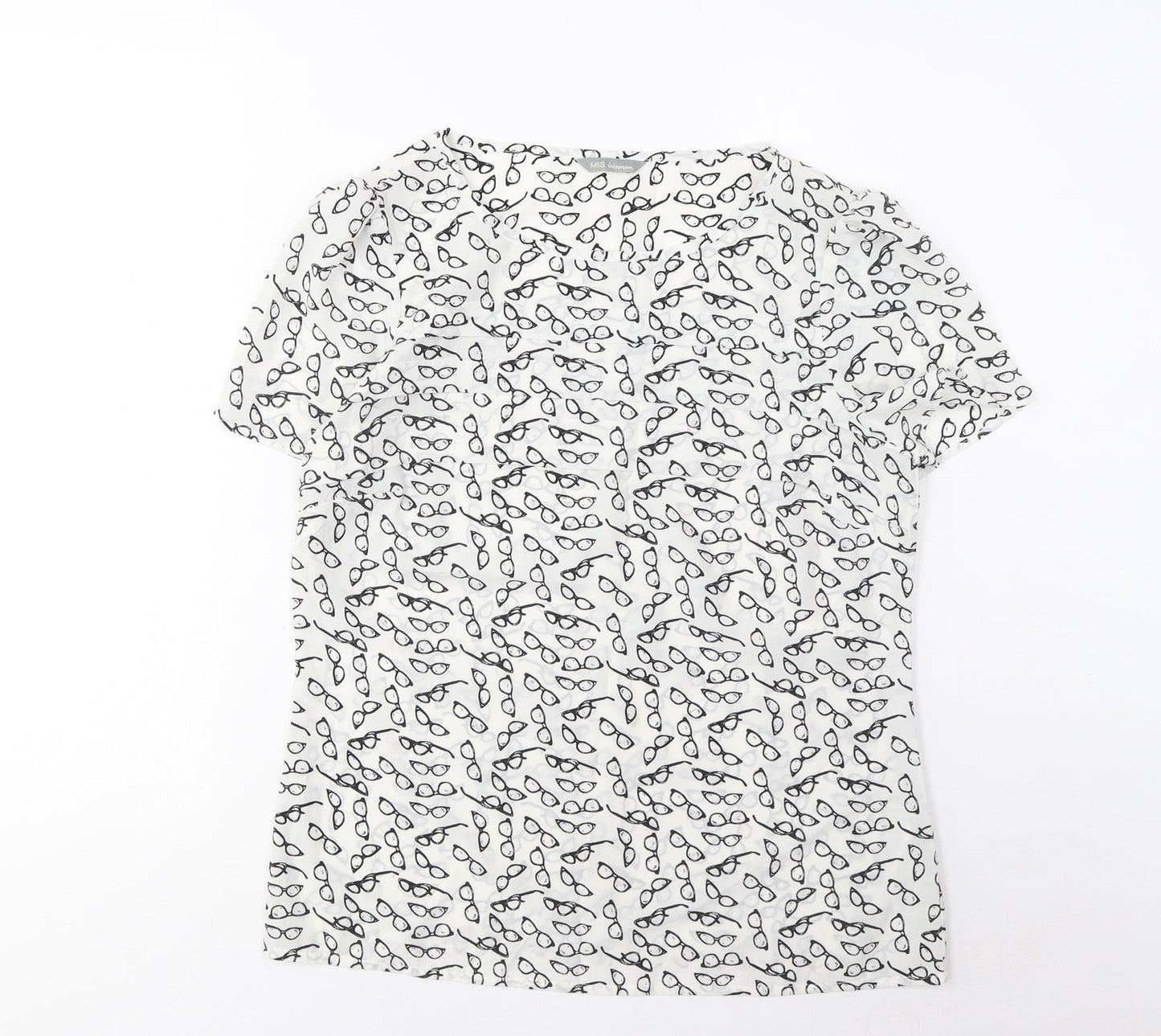 Womens UK Size 8 Marks and Spencer White Basic T-Shirt