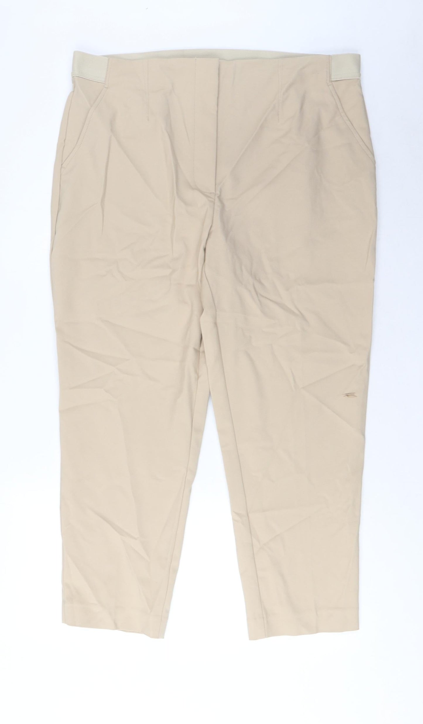 Womens UK Size 18 Marks and Spencer Regular Fit  Beige Trousers