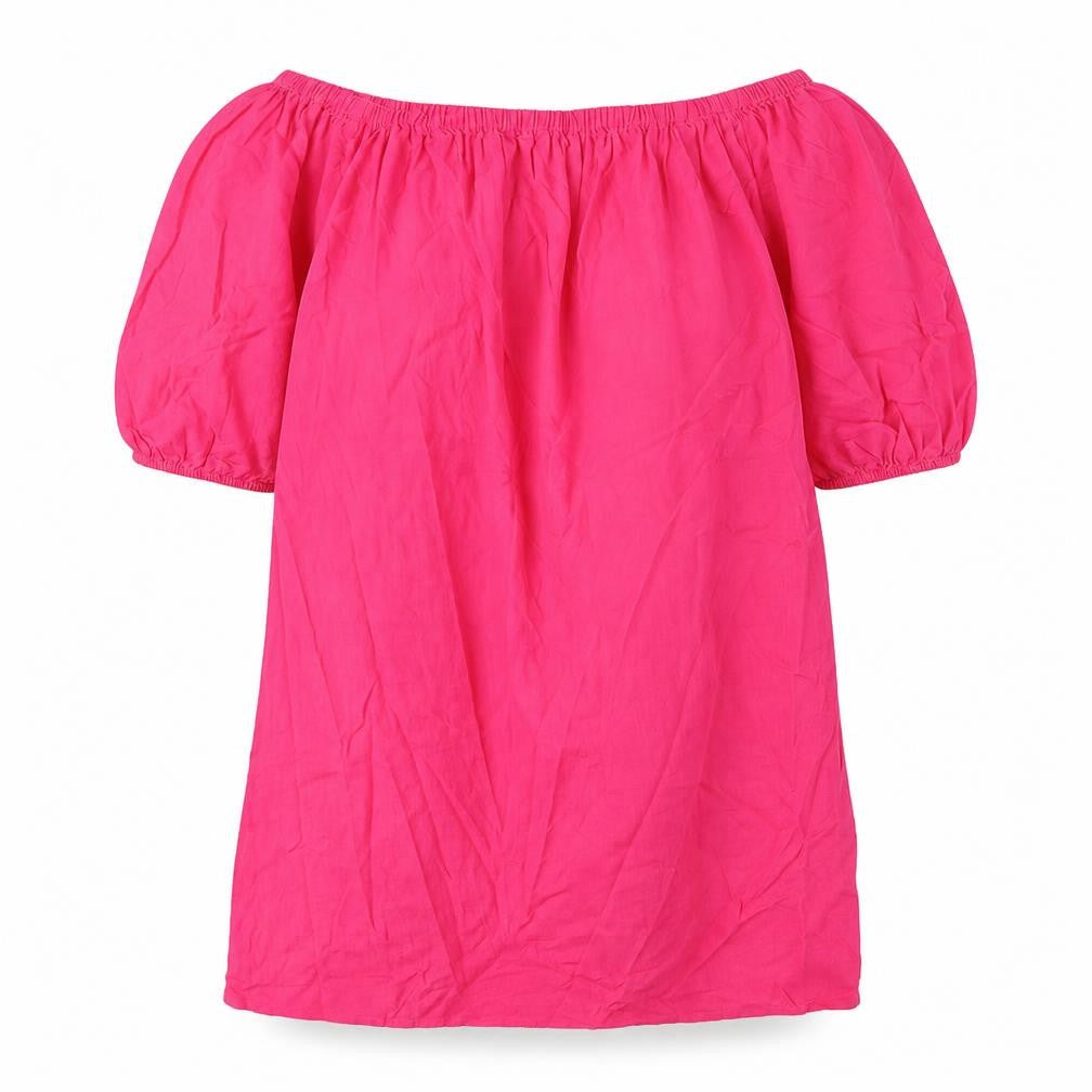 Marks and Spencer Womens Pink Linen A-Line Size M Scoop Neck Pullover