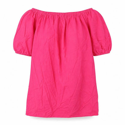 Marks and Spencer Womens Pink Linen A-Line Size M Scoop Neck Pullover