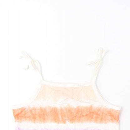 Marks and Spencer Girls Multicoloured Striped Cotton Camisole Tank Size 2-3 Years Square Neck Pullover