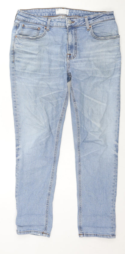 ASOS Womens Blue Cotton Skinny Jeans Size 32 in L30 in Regular Zip
