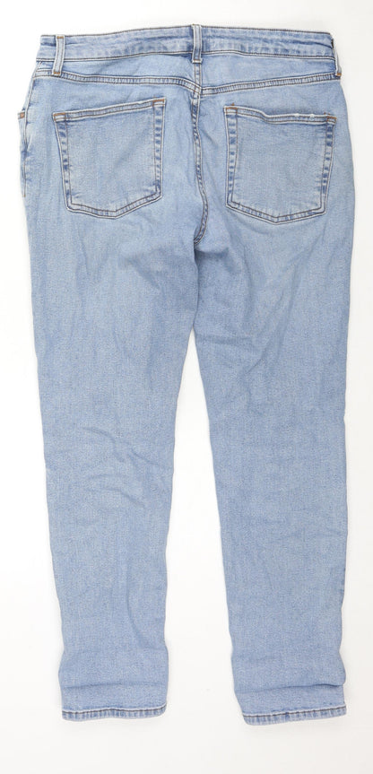 ASOS Womens Blue Cotton Skinny Jeans Size 32 in L30 in Regular Zip
