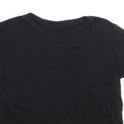 Hype Boys Black Polyester Basic T-Shirt Size 7-8 Years Round Neck Pullover