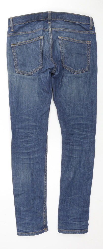 Mens UK Size 30 in Topman Regular Fit Skinny Blue Jeans