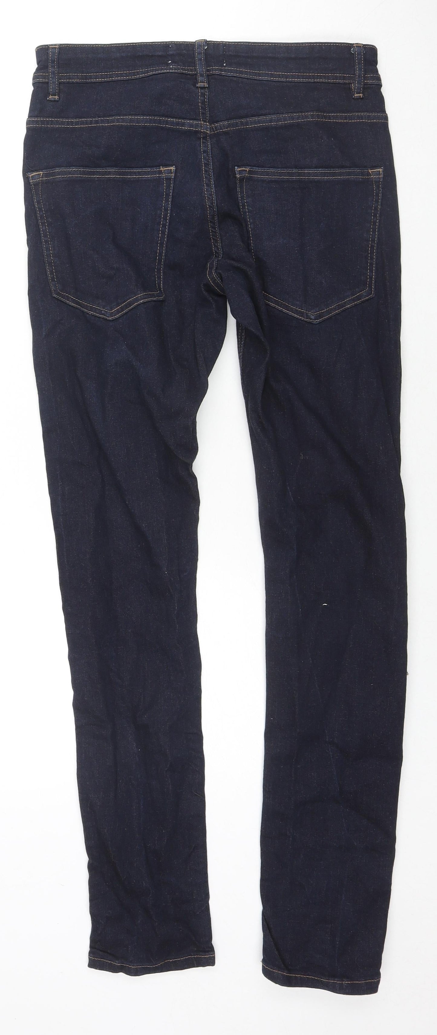 Easy Mens Blue Cotton Skinny Jeans Size 28 in L32 in Regular Zip