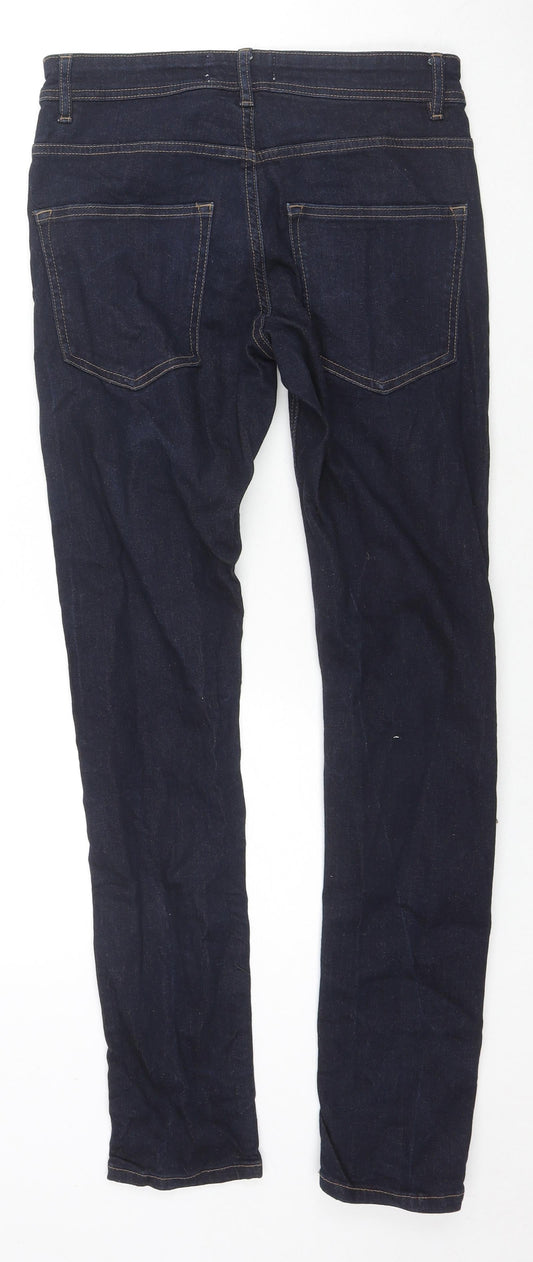 Easy Mens Blue Cotton Skinny Jeans Size 28 in L32 in Regular Zip