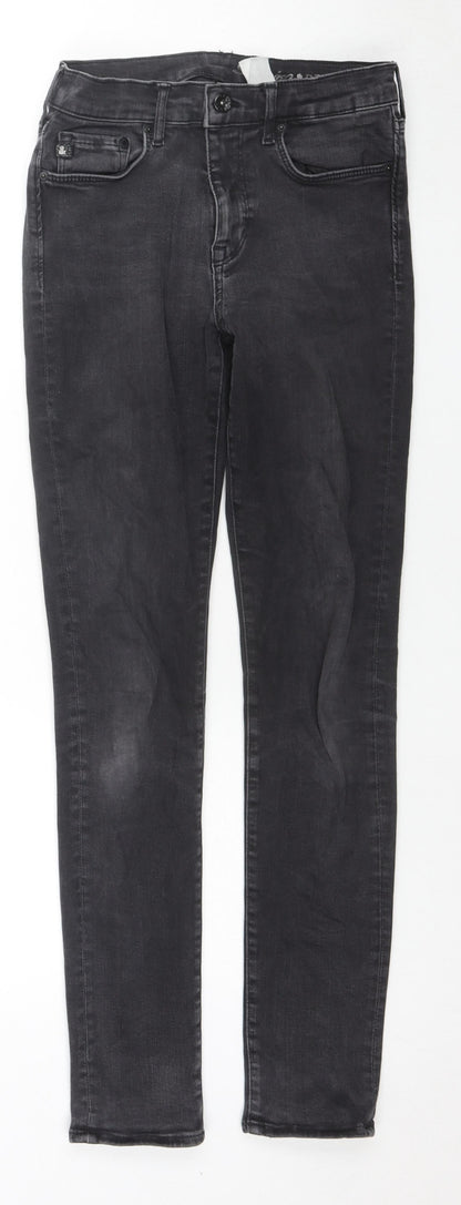 Womens UK Size 28 in H&M Regular Fit Skinny Black Jeans