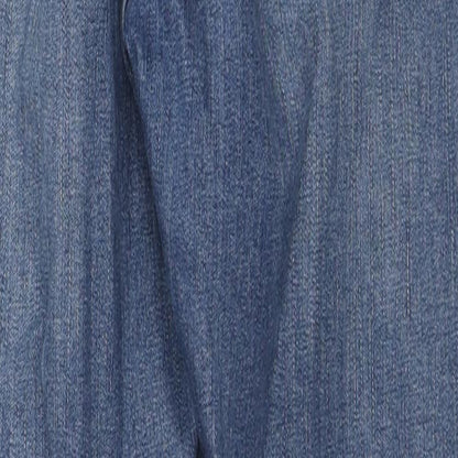 Topshop Womens Blue Cotton Skinny Jeans Size 28 L30 in Regular Zip