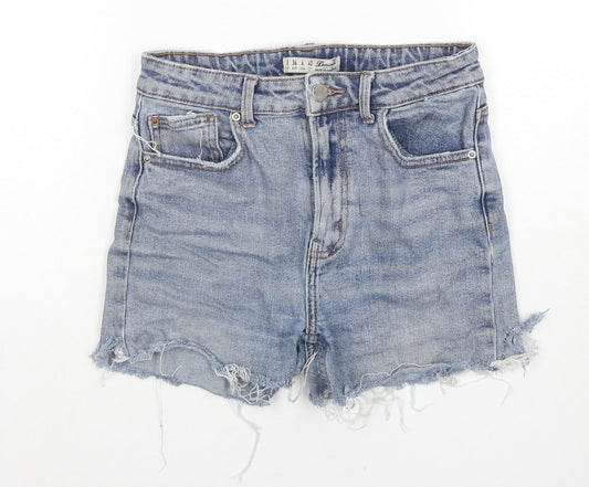 Denim & Co. Womens Blue Cotton Cut-Off Shorts Size 8 L3 in Regular Zip