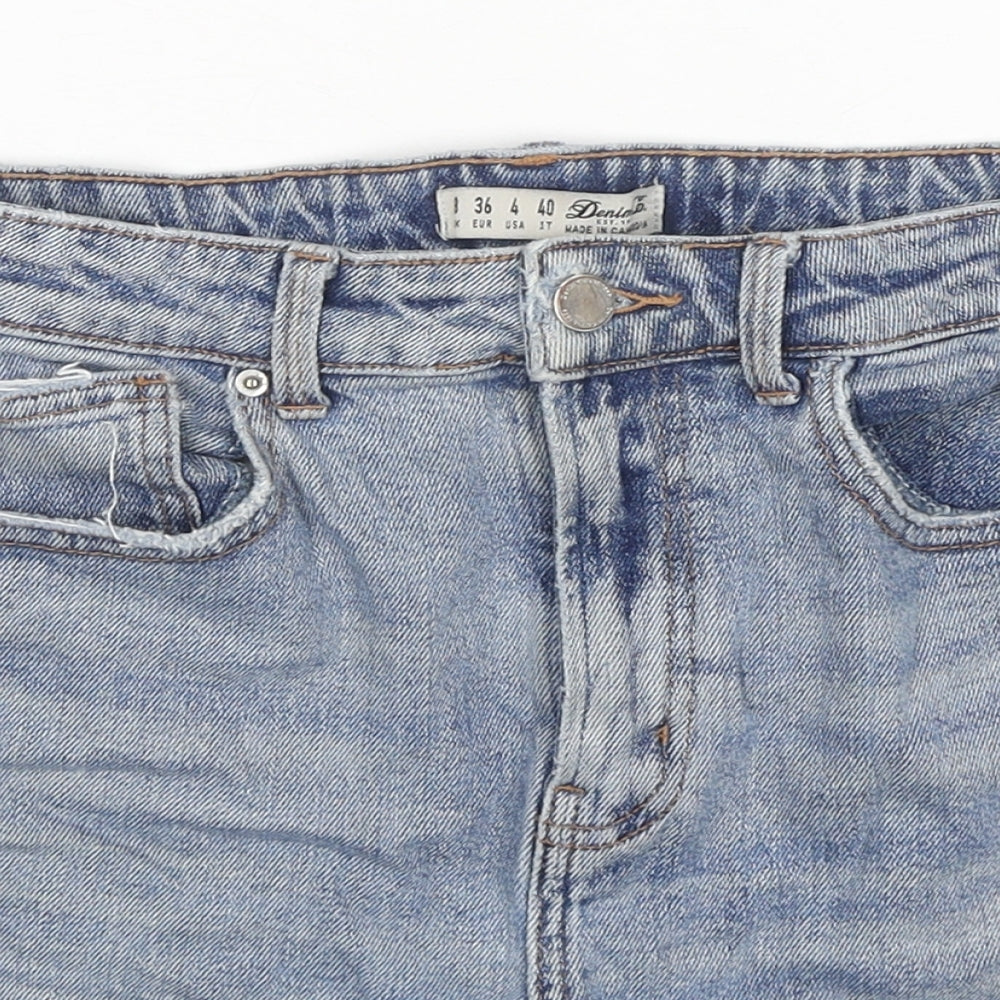 Denim & Co. Womens Blue Cotton Cut-Off Shorts Size 8 L3 in Regular Zip