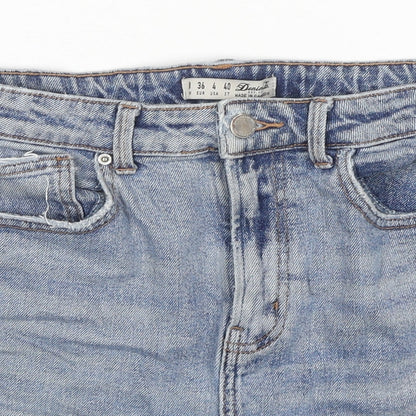Denim & Co. Womens Blue Cotton Cut-Off Shorts Size 8 L3 in Regular Zip