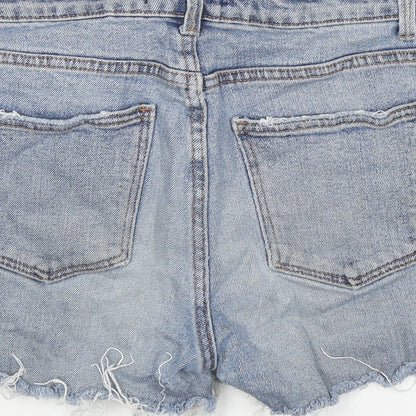 Denim & Co. Womens Blue Cotton Cut-Off Shorts Size 8 L3 in Regular Zip