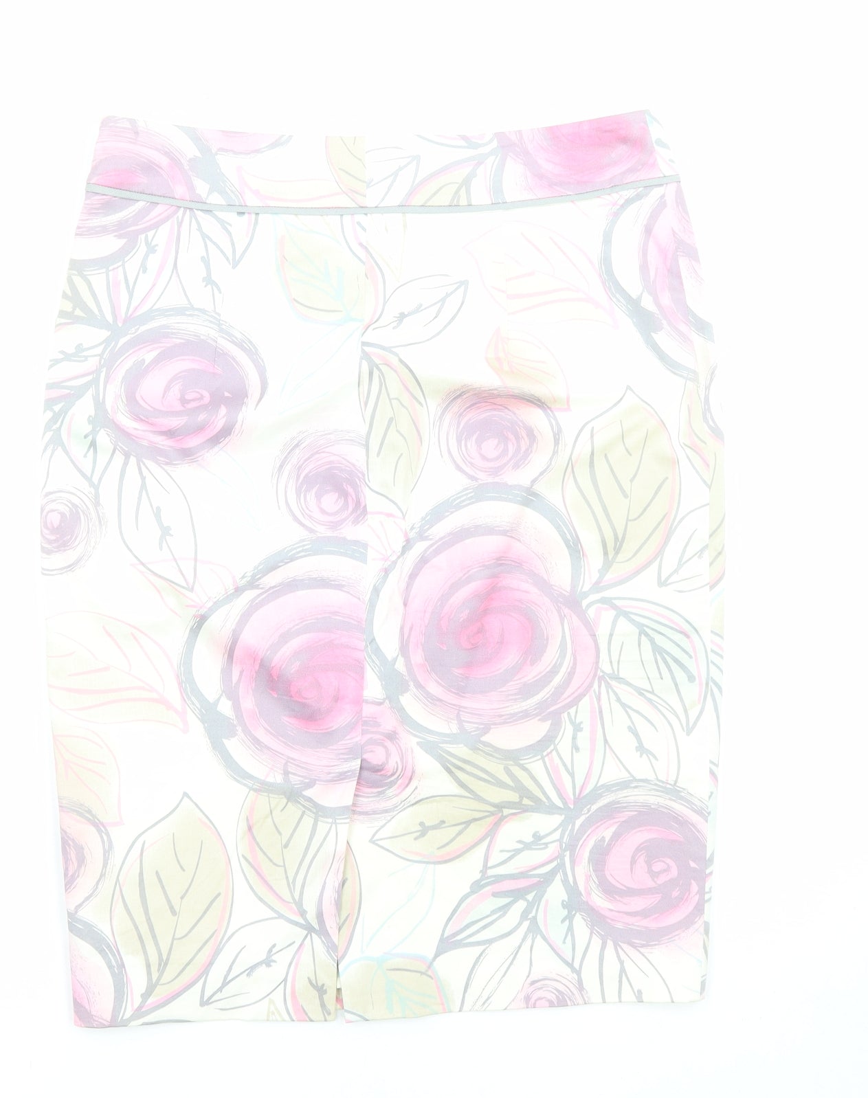 Coast Womens Ivory Floral Cotton Straight & Pencil Skirt Size 10 Zip