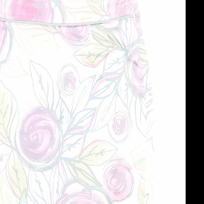 Coast Womens Ivory Floral Cotton Straight & Pencil Skirt Size 10 Zip