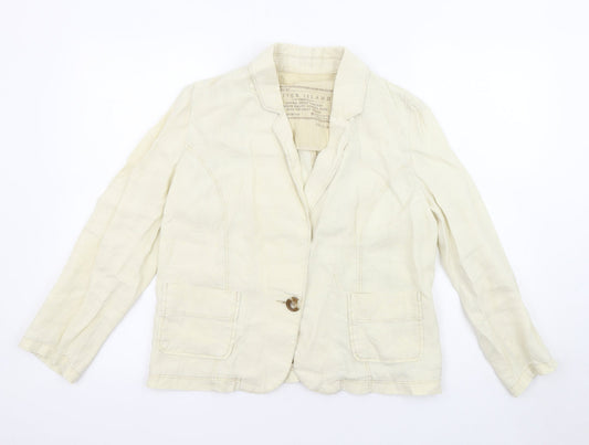 Womens UK Size 10 River Island Ivory Jacket
