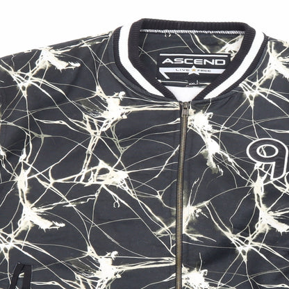 Ascend Mens Black Bomber Jacket Jacket Size 2XL Zip - Fusion