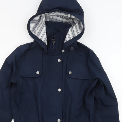 Barbara Womens Blue Jacket Size 10 Zip