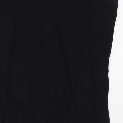 BHS Womens Black Viscose A-Line Size 14 Halter Zip