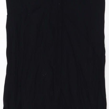 BHS Womens Black Viscose A-Line Size 14 Halter Zip