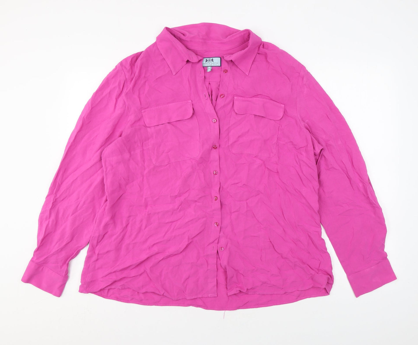 Womens UK Size 2 Hawes & Curtis Pink Basic Button-Up