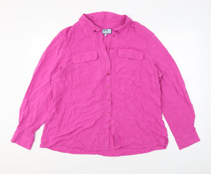 Womens UK Size 2 Hawes & Curtis Pink Basic Button-Up