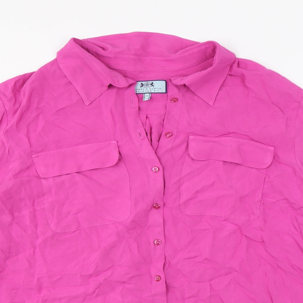Womens UK Size 2 Hawes & Curtis Pink Basic Button-Up