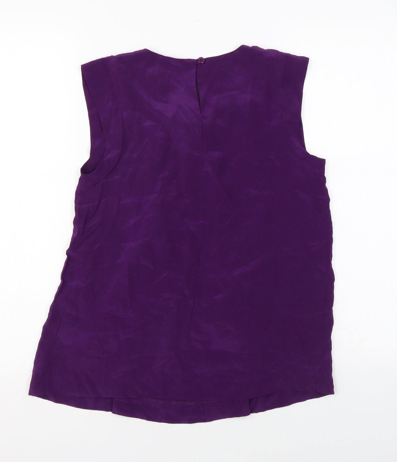French Connection Womens Purple Silk Basic Tank Size 6 Round Neck