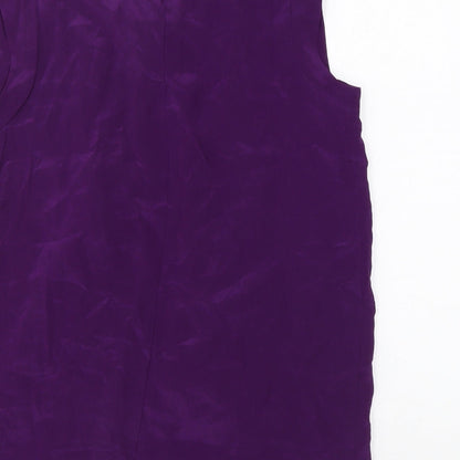 French Connection Womens Purple Silk Basic Tank Size 6 Round Neck