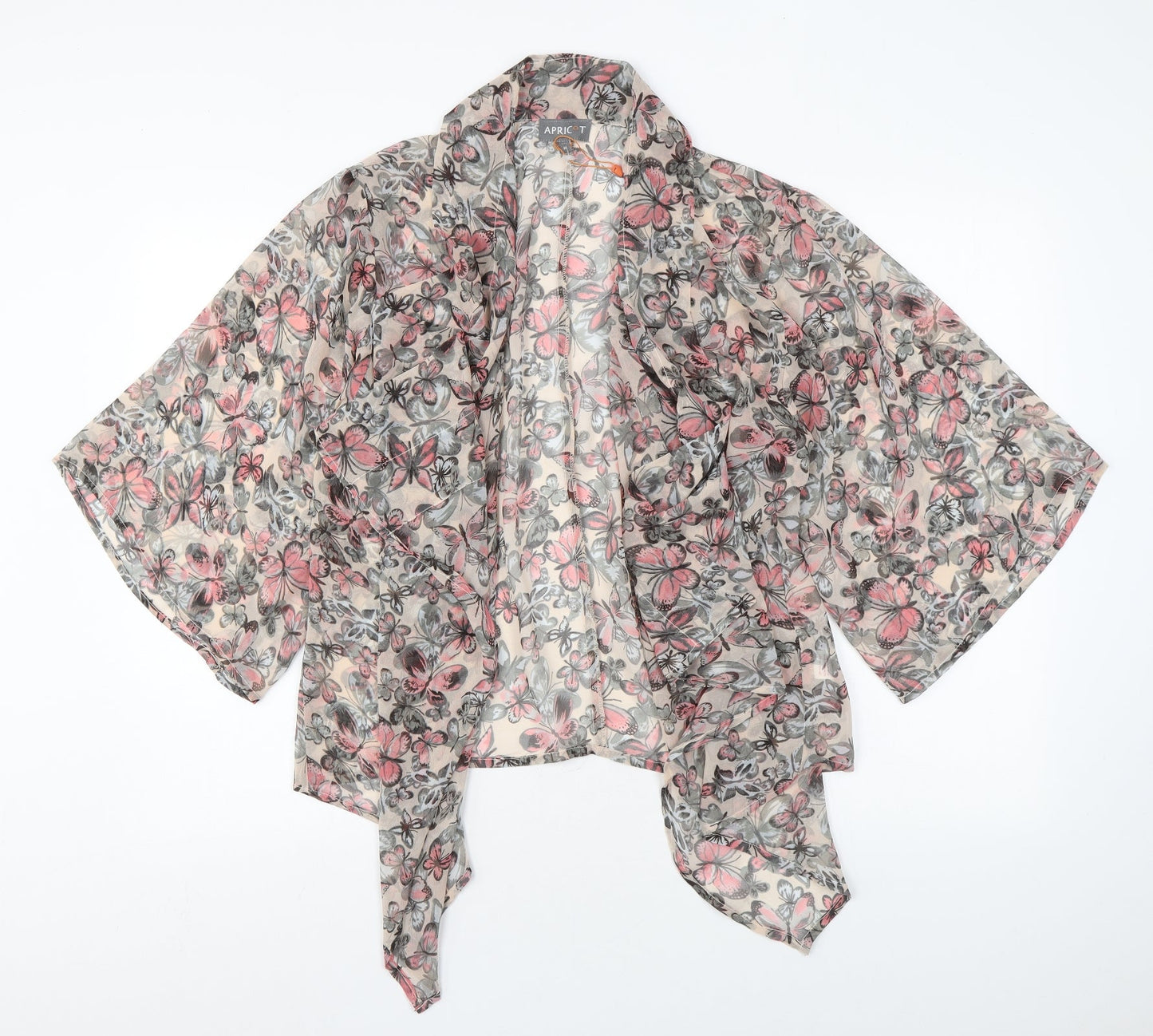 Womens UK Size M Apricot Pink Kimono Blouse