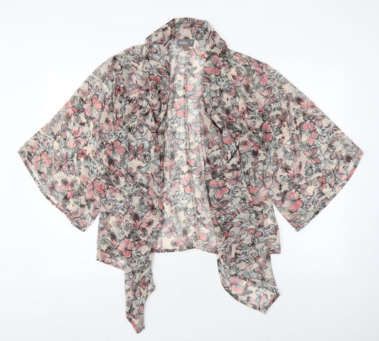 Womens UK Size M Apricot Pink Kimono Blouse
