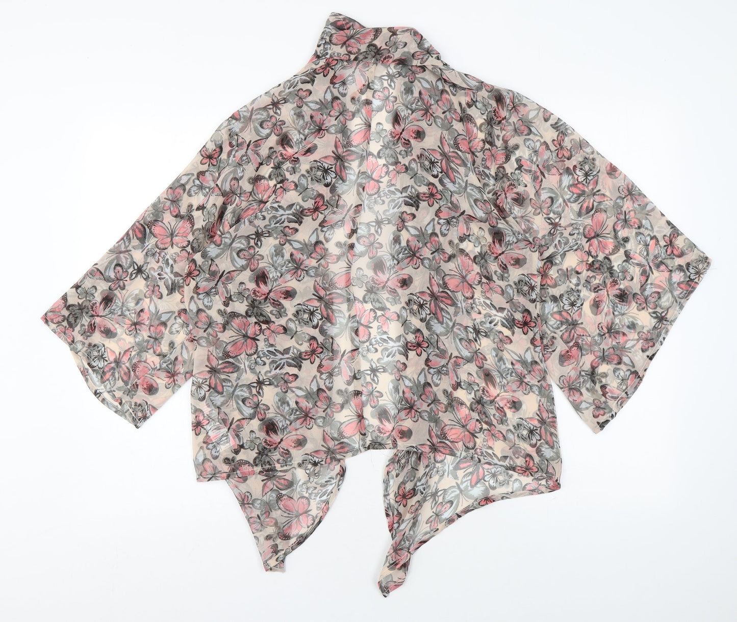 Womens UK Size M Apricot Pink Kimono Blouse