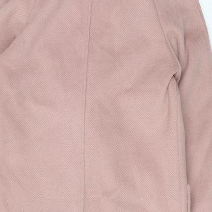 Marks and Spencer Womens Pink Overcoat Coat Size 8 Button