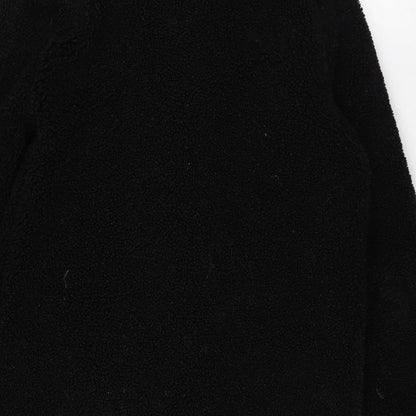 New Look Womens Black Overcoat Coat Size 10 Button