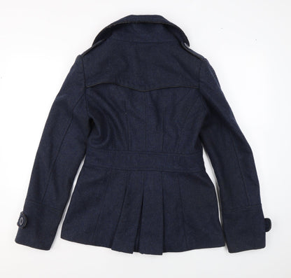 Womens UK Size 10 Warehouse Blue Overcoat