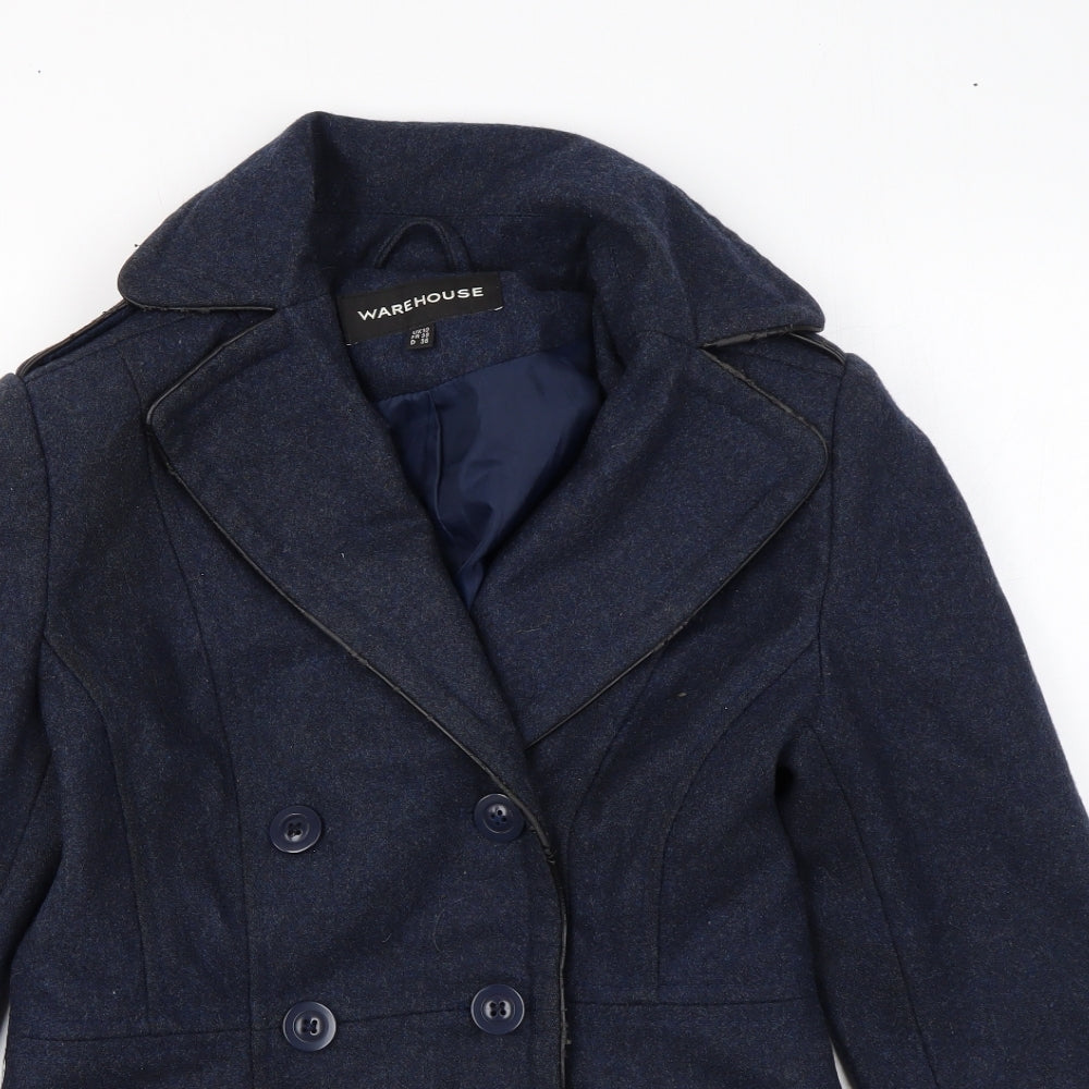 Womens UK Size 10 Warehouse Blue Overcoat