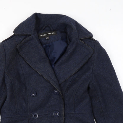 Womens UK Size 10 Warehouse Blue Overcoat