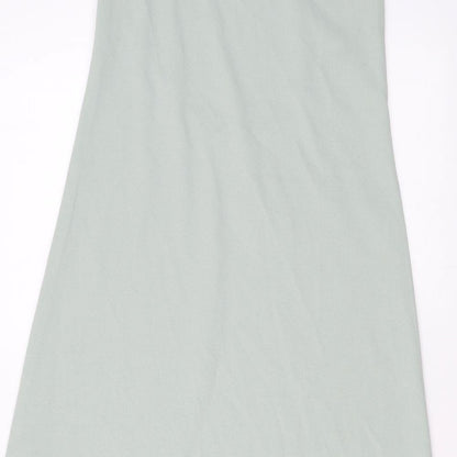Zara Womens Green Polyester Maxi Size M Scoop Neck Pullover