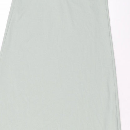 Zara Womens Green Polyester Maxi Size M Scoop Neck Pullover