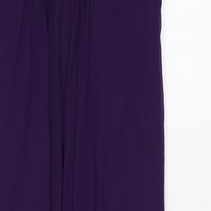 Ever Pretty Womens Purple Polyester Maxi Size 10 V-Neck Zip