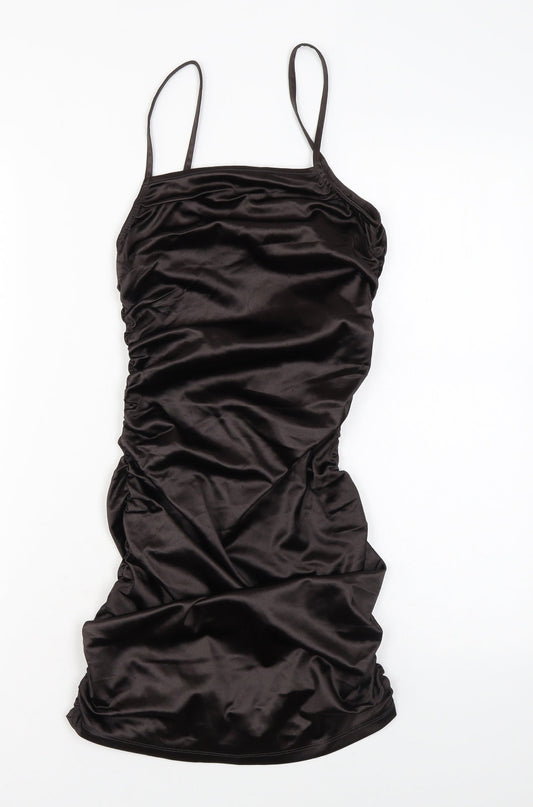 Divided by H&M Womens Black Polyester Mini Size XS Square Neck Pullover