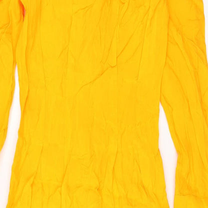 Zara Womens Yellow Viscose Maxi Size XS Round Neck Zip