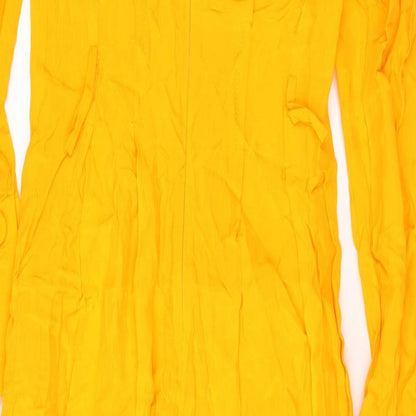 Zara Womens Yellow Viscose Maxi Size XS Round Neck Zip