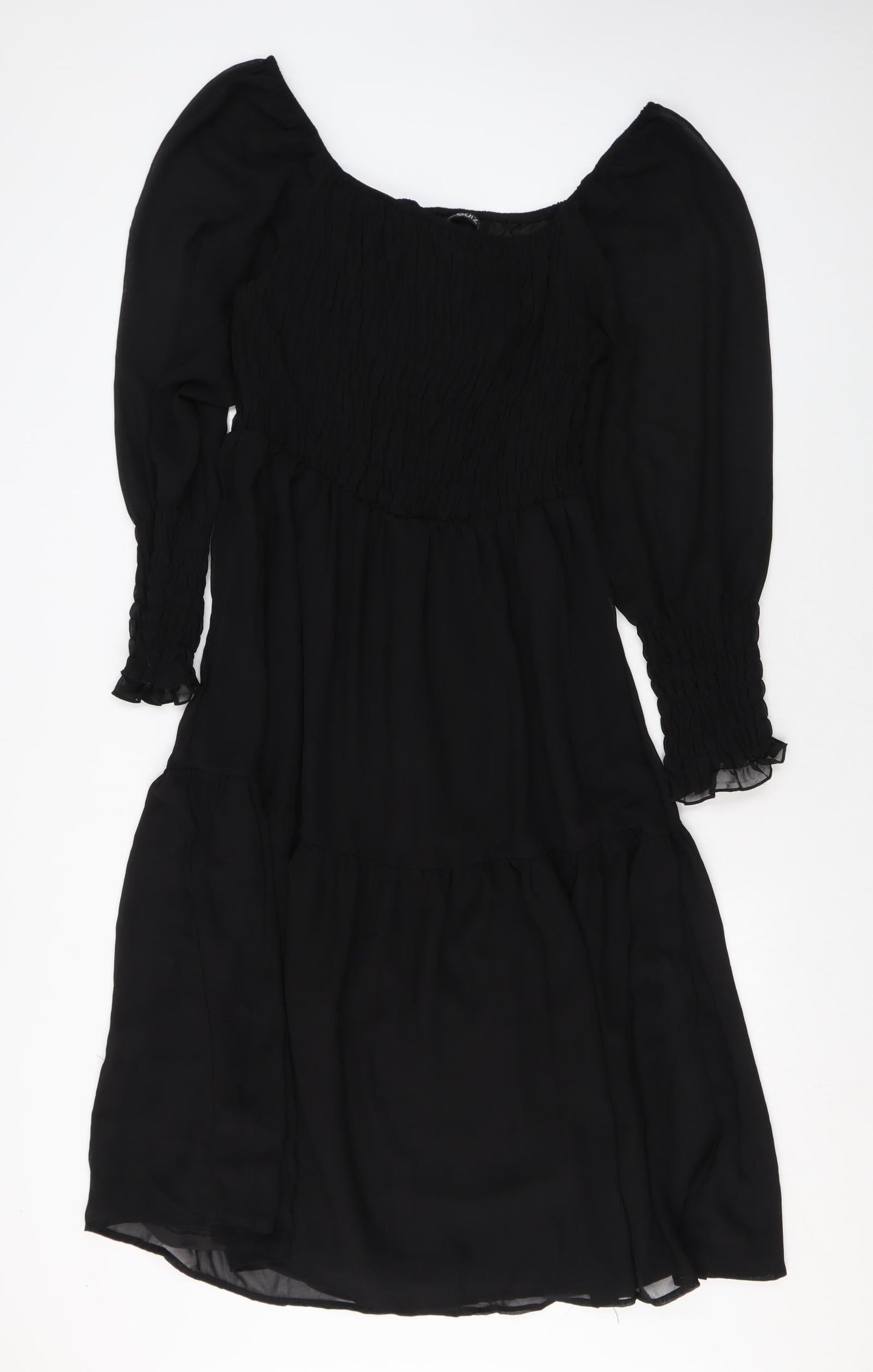 Quiz Womens Black Polyester A-Line Size 14 Off the Shoulder Pullover