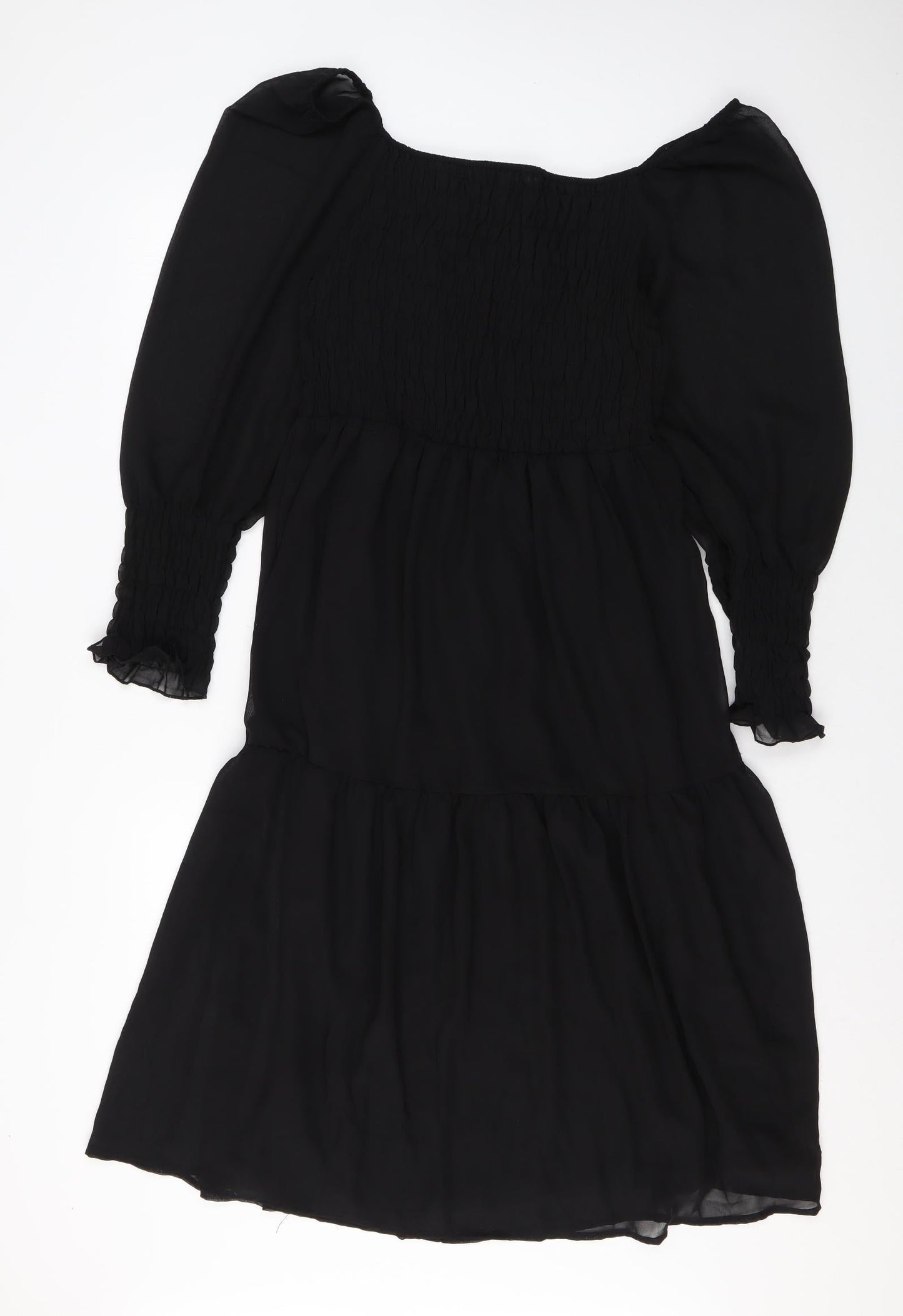 Quiz Womens Black Polyester A-Line Size 14 Off the Shoulder Pullover