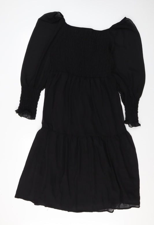 Quiz Womens Black Polyester A-Line Size 14 Off the Shoulder Pullover