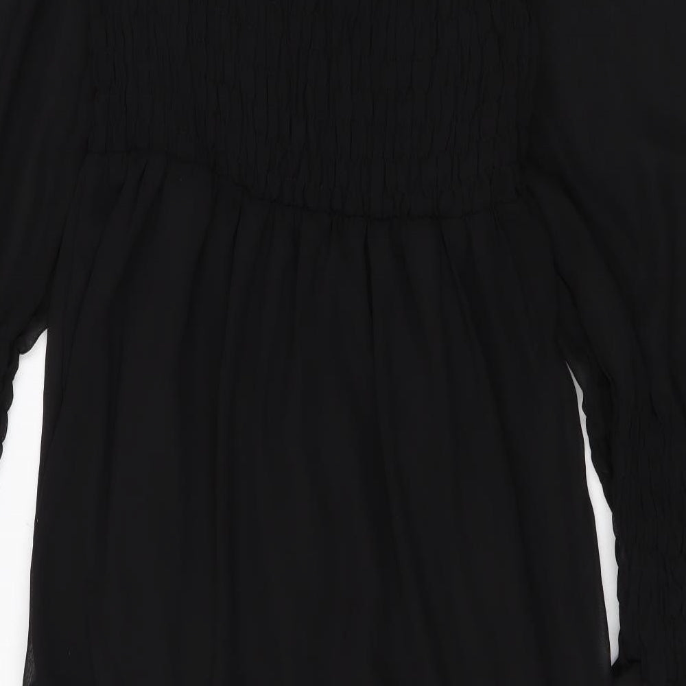 Quiz Womens Black Polyester A-Line Size 14 Off the Shoulder Pullover