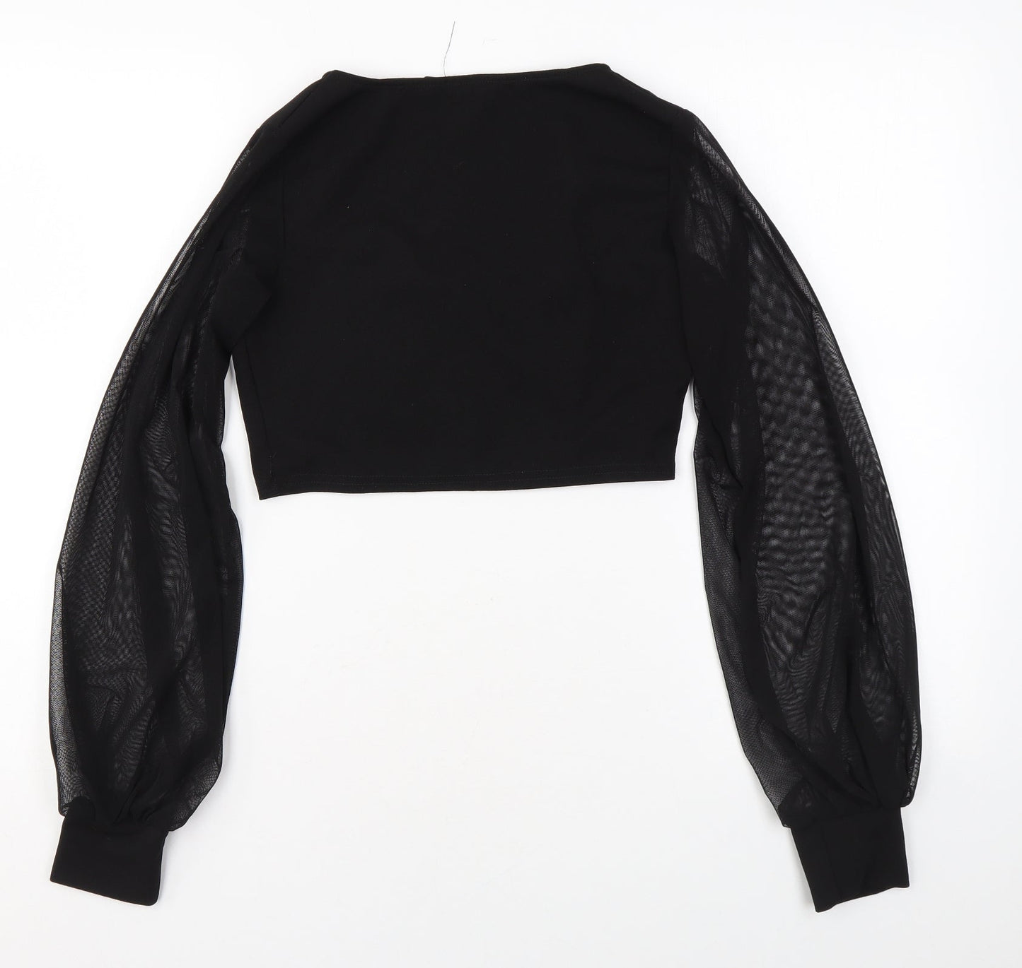 I SAW IT FIRST Womens Black Polyester Basic Blouse Size 10 Scoop Neck