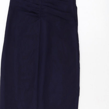 Lipsy Womens Blue Geometric Polyester Mermaid Size 8 One Shoulder Zip
